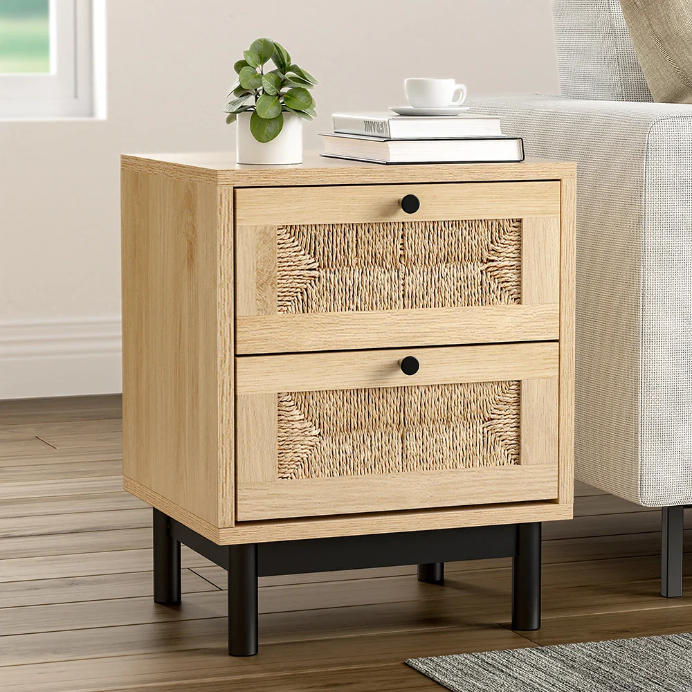 2-Drawer Woven Accent Cabinet - Image 4