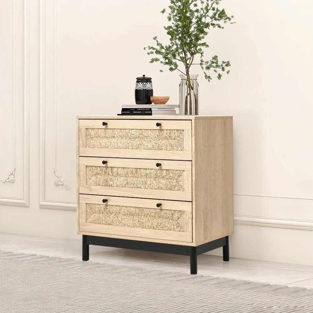 3-Drawer Woven Accent Cabinet - Image 6