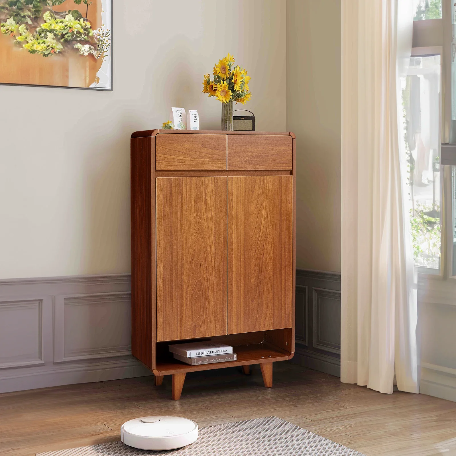 5-Tier Shoe Cabinet with Drawers - Image 4