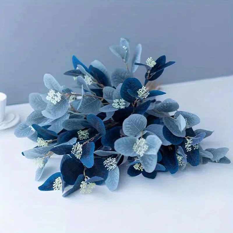 Blue Faux Eucalyptus Stem Set - Image 7