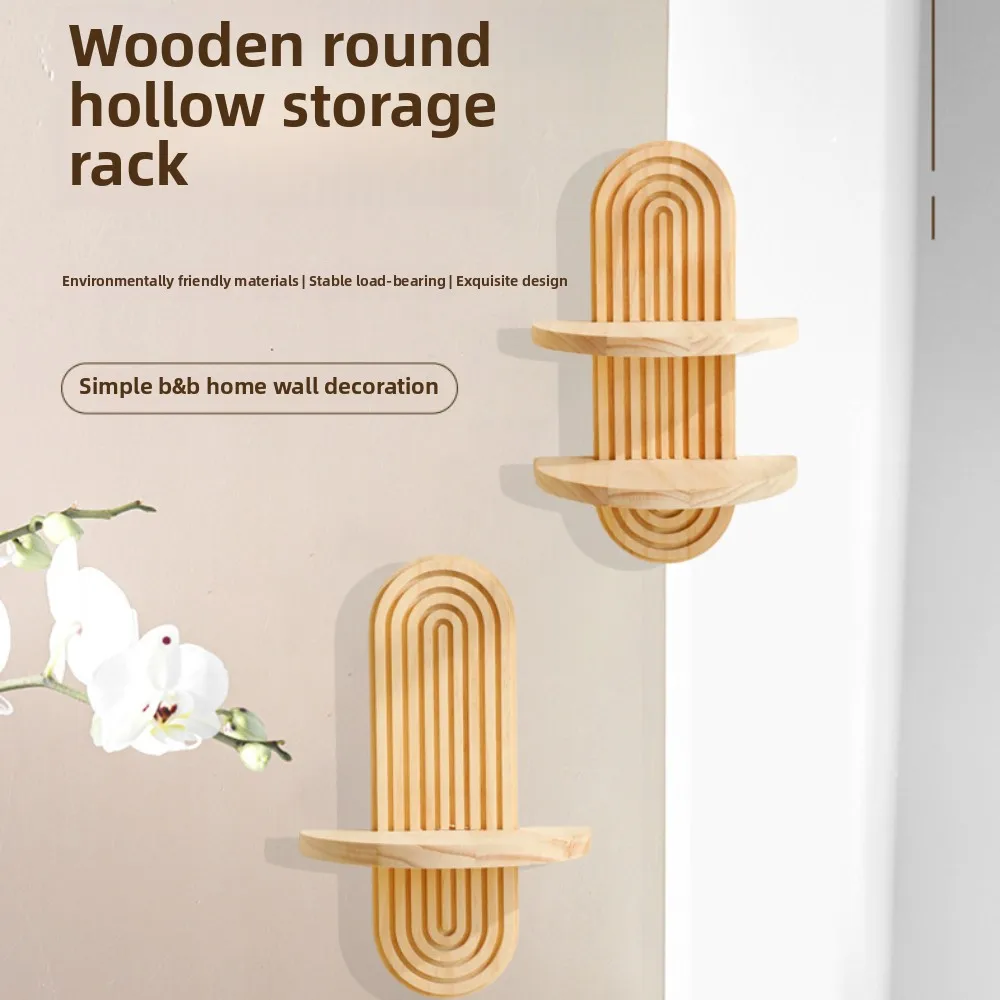 Boho Oval Wooden Wall Shelf - Image 4