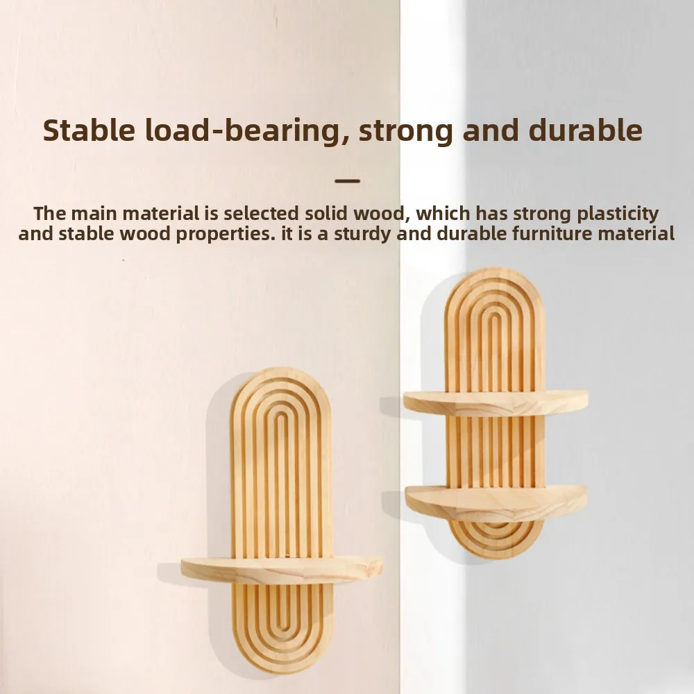 Boho Oval Wooden Wall Shelf - Image 5