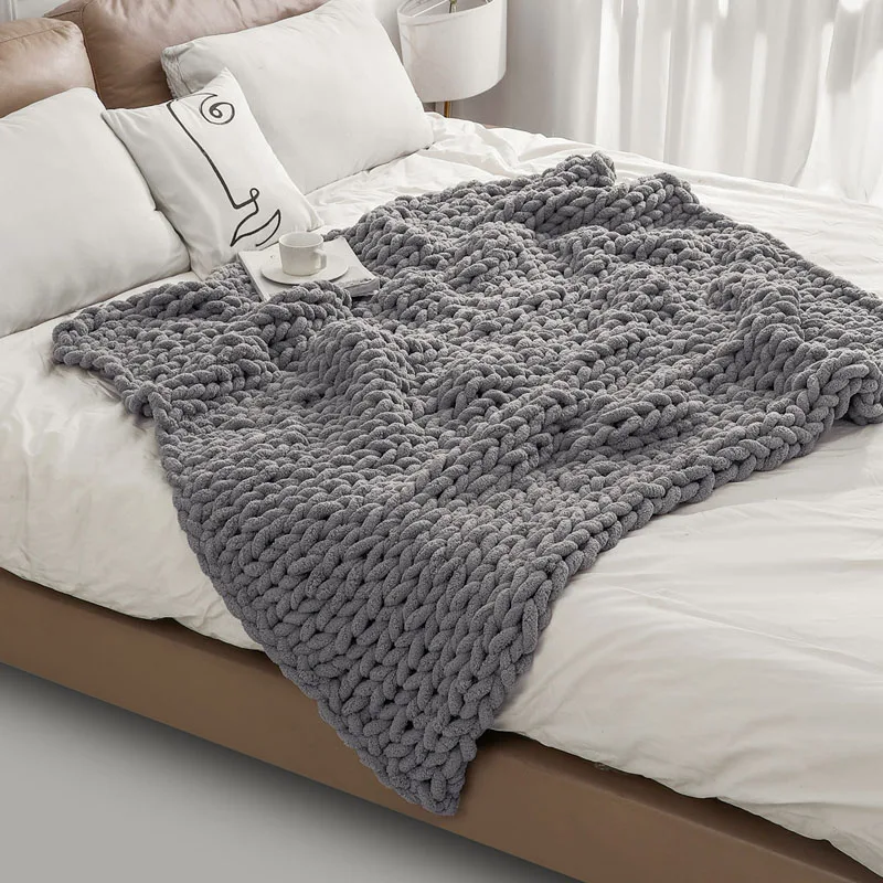 Chunky Knit Chenille Blanket - Image 15