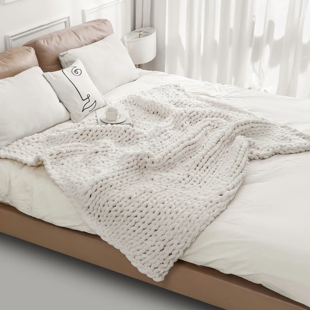 Chunky Knit Chenille Blanket - Image 5
