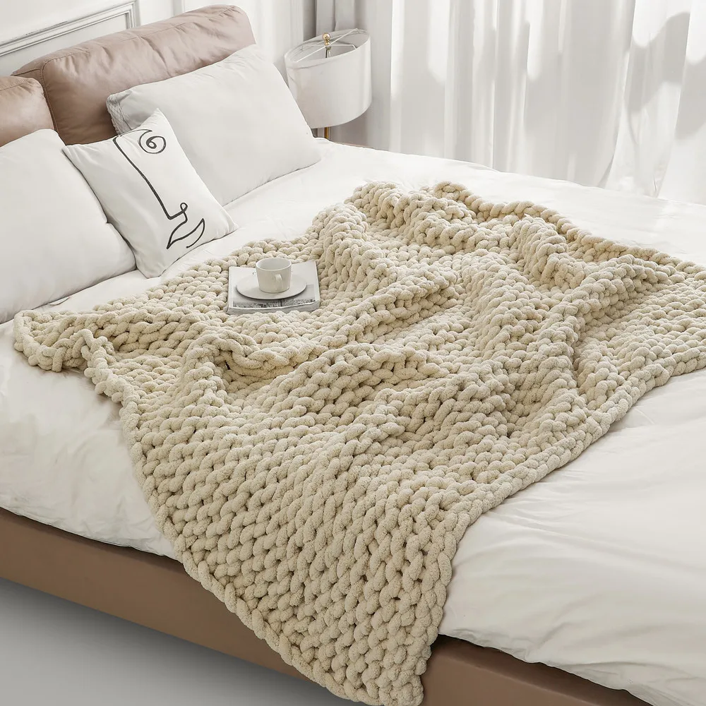 Chunky Knit Chenille Blanket - Image 6