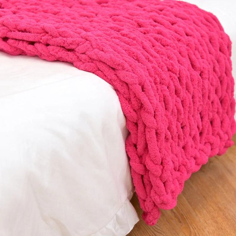 Chunky Knit Chenille Blanket - Image 9