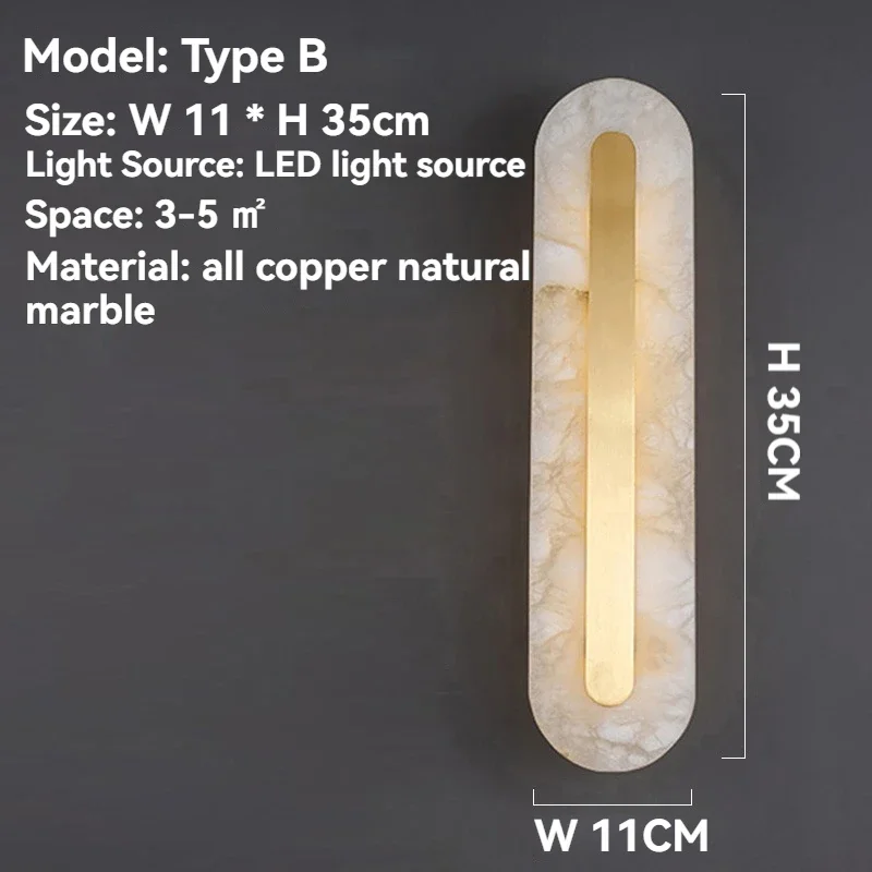 Copper and Marble Wall Lamp - Image 12