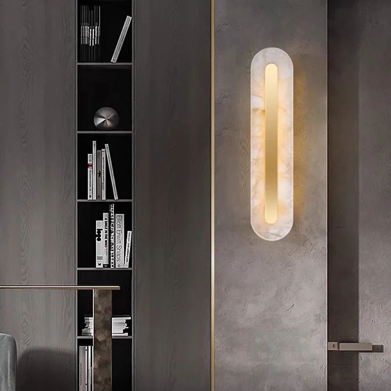 Copper and Marble Wall Lamp - Image 3