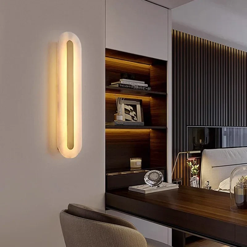 Copper and Marble Wall Lamp - Image 5