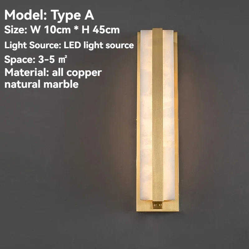 Copper and Marble Wall Lamp - Image 7