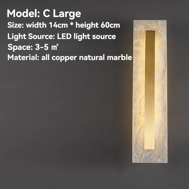 Copper and Marble Wall Lamp - Image 8