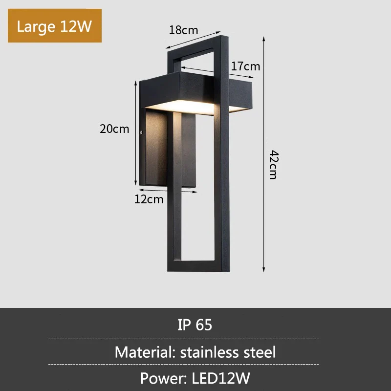 Geometric Outdoor Stainless Steel Wall Lamp - Image 7