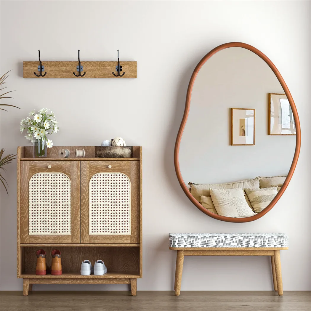 Irregular Wood Wall Mirror - Image 4