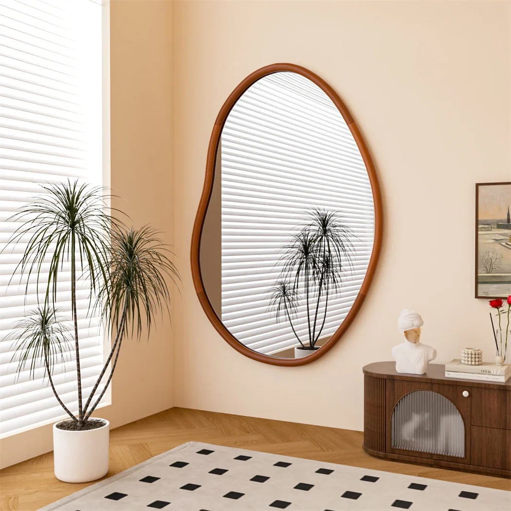 Irregular Wood Wall Mirror - Image 5