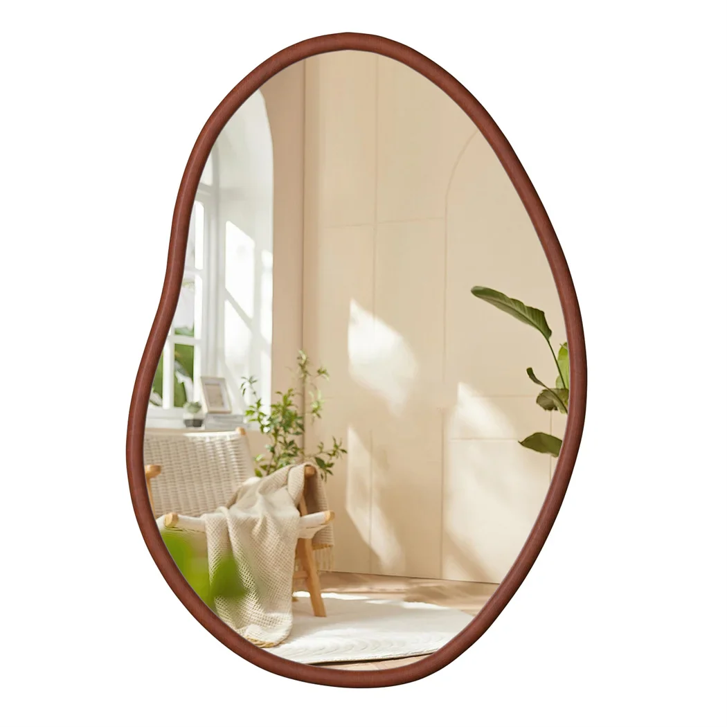 Irregular Wood Wall Mirror - Image 7
