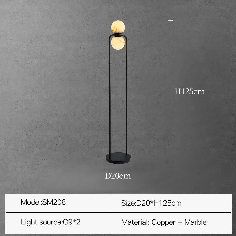 Marble Brass Minimalist Floor Lamp - Image 6