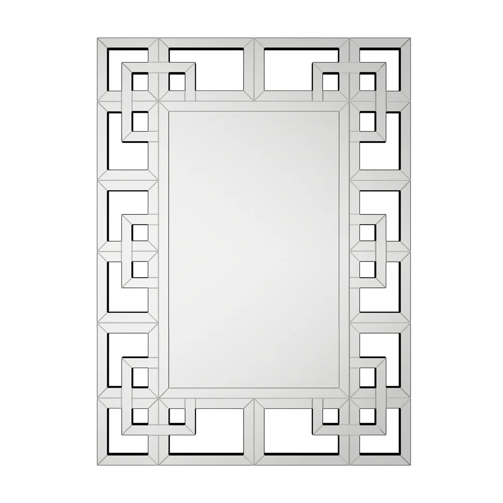Modern Silver Rectangular Wall Mirror - Image 7