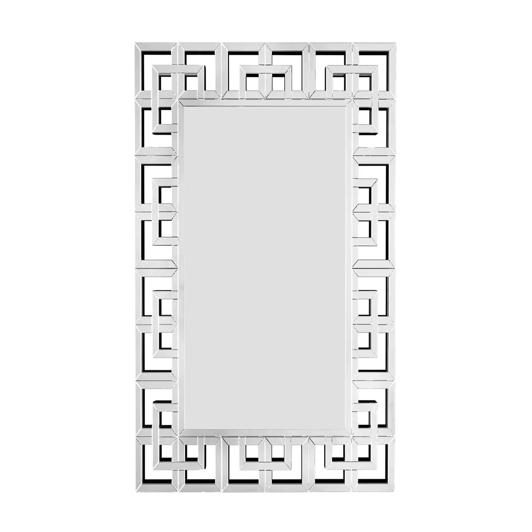 Modern Silver Rectangular Wall Mirror - Image 8