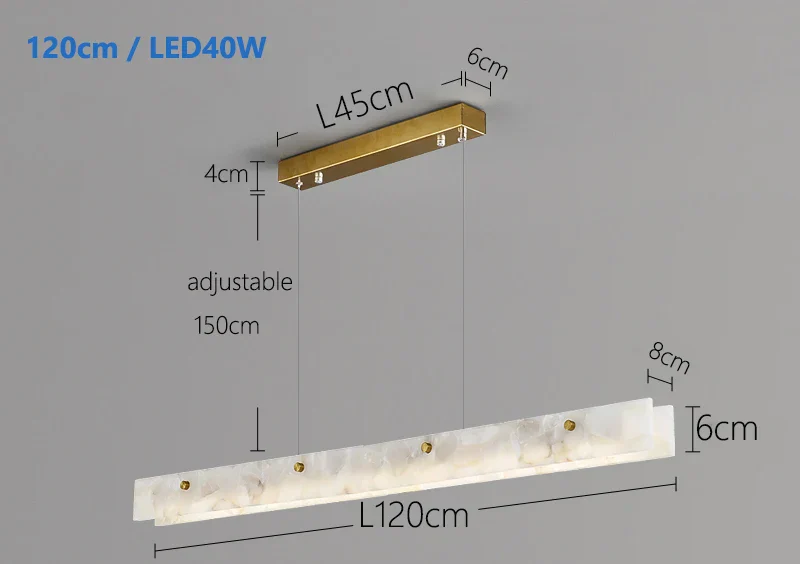 Natural Marble Linear Pendant Light - Image 13
