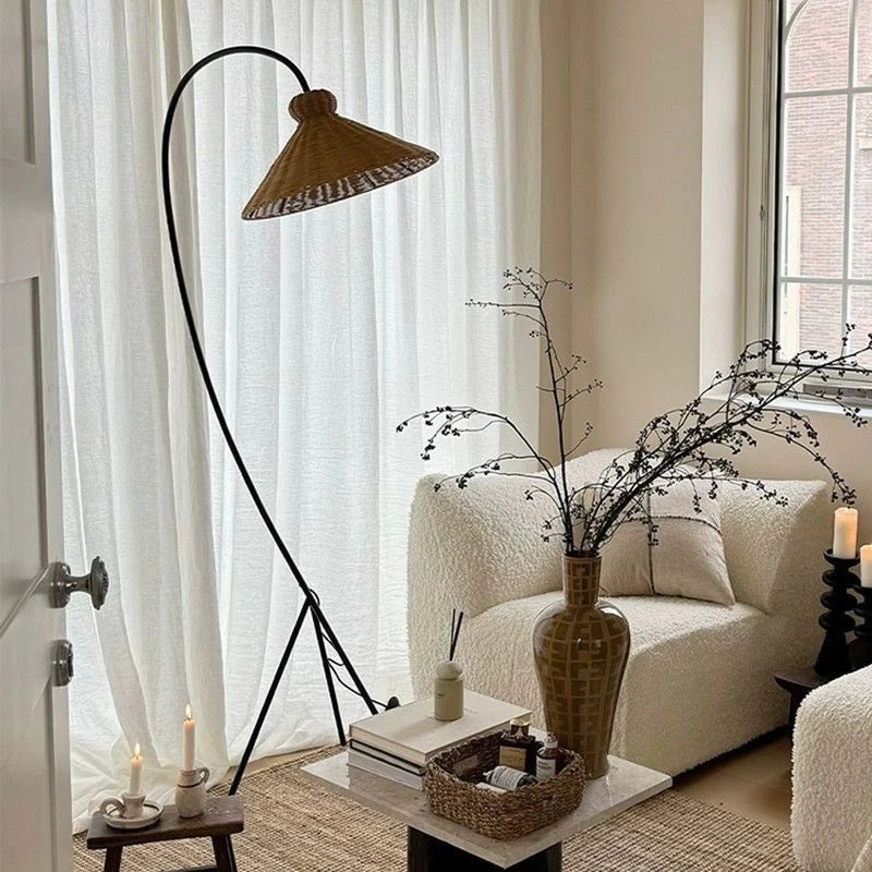 Nordic Rattan Handwoven Floor Lamp - Image 3