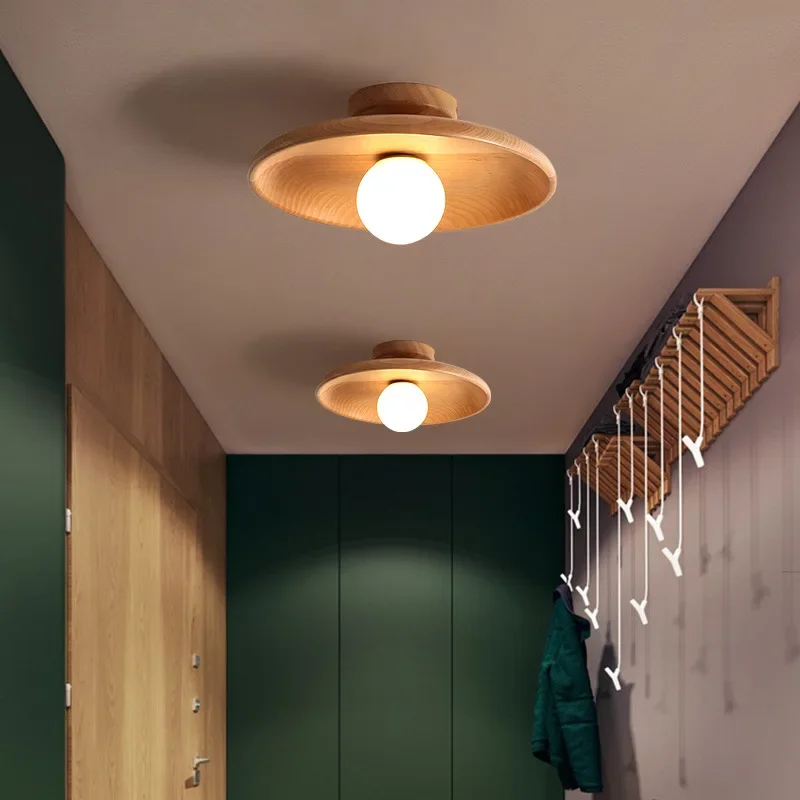 Nordic Wooden Round Ceiling Light - Image 3