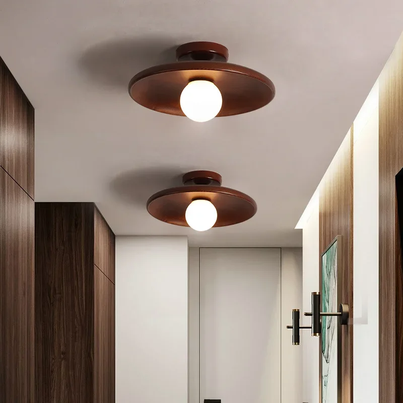 Nordic Wooden Round Ceiling Light - Image 4