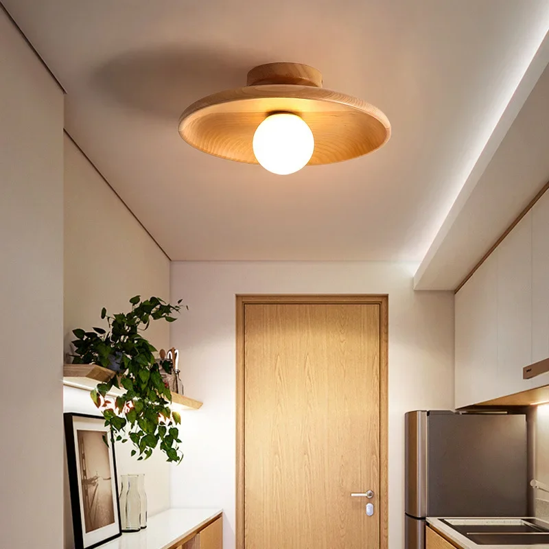Nordic Wooden Round Ceiling Light - Image 5