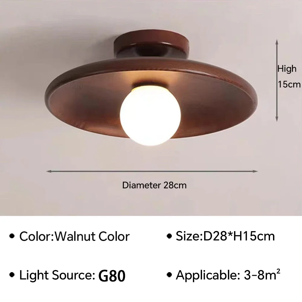 Nordic Wooden Round Ceiling Light - Image 9