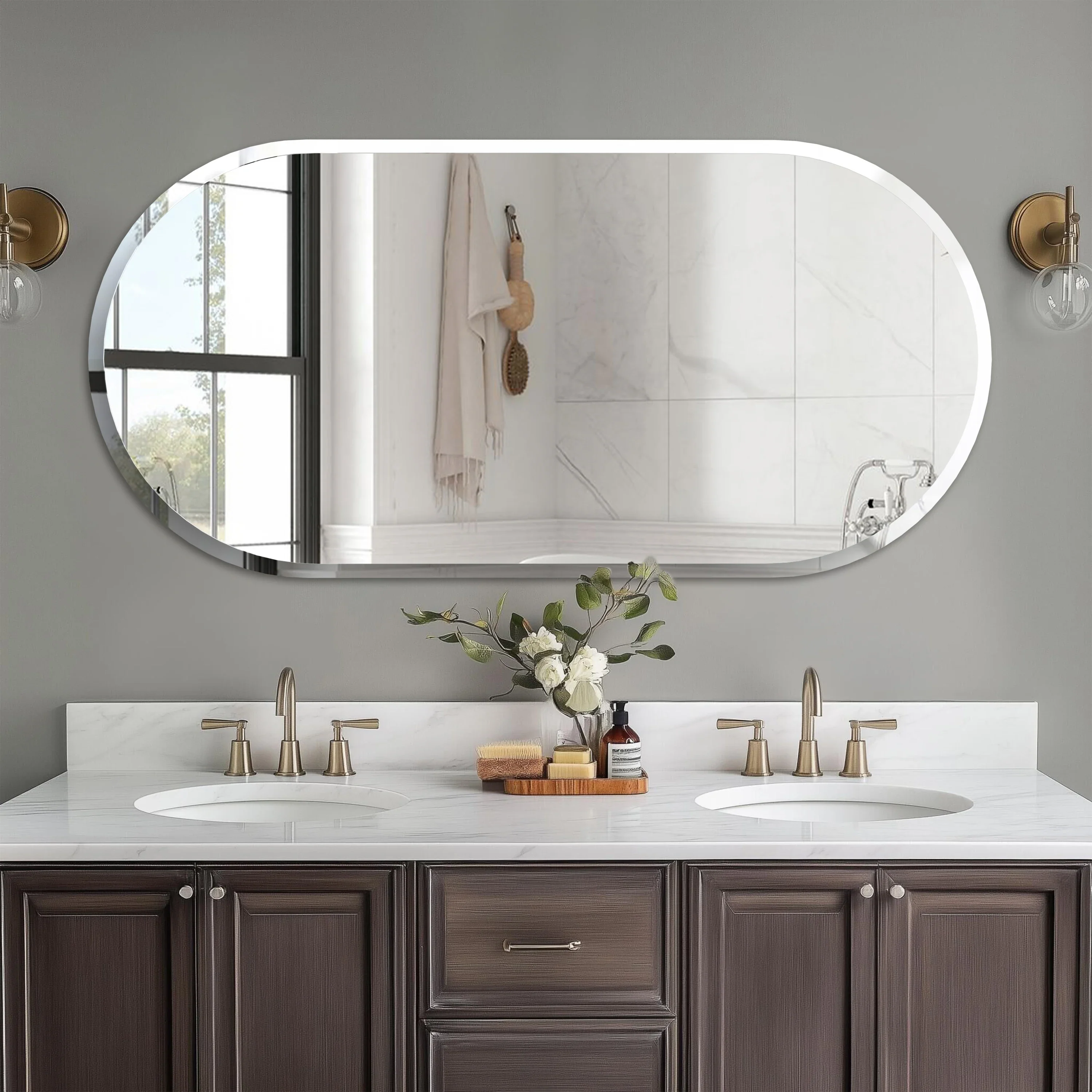 Oval Frameless Wall Mirror - Image 3