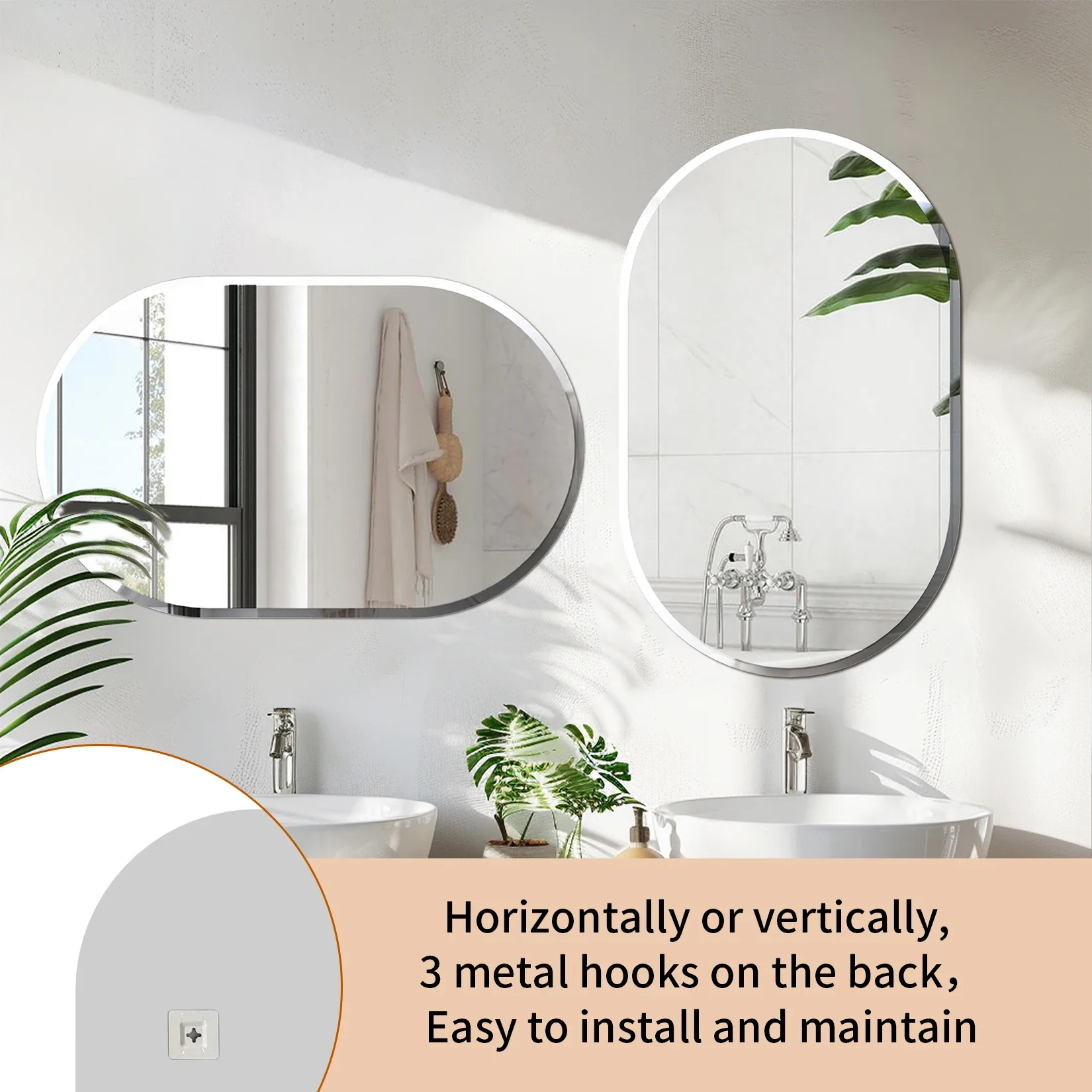 Oval Frameless Wall Mirror - Image 5