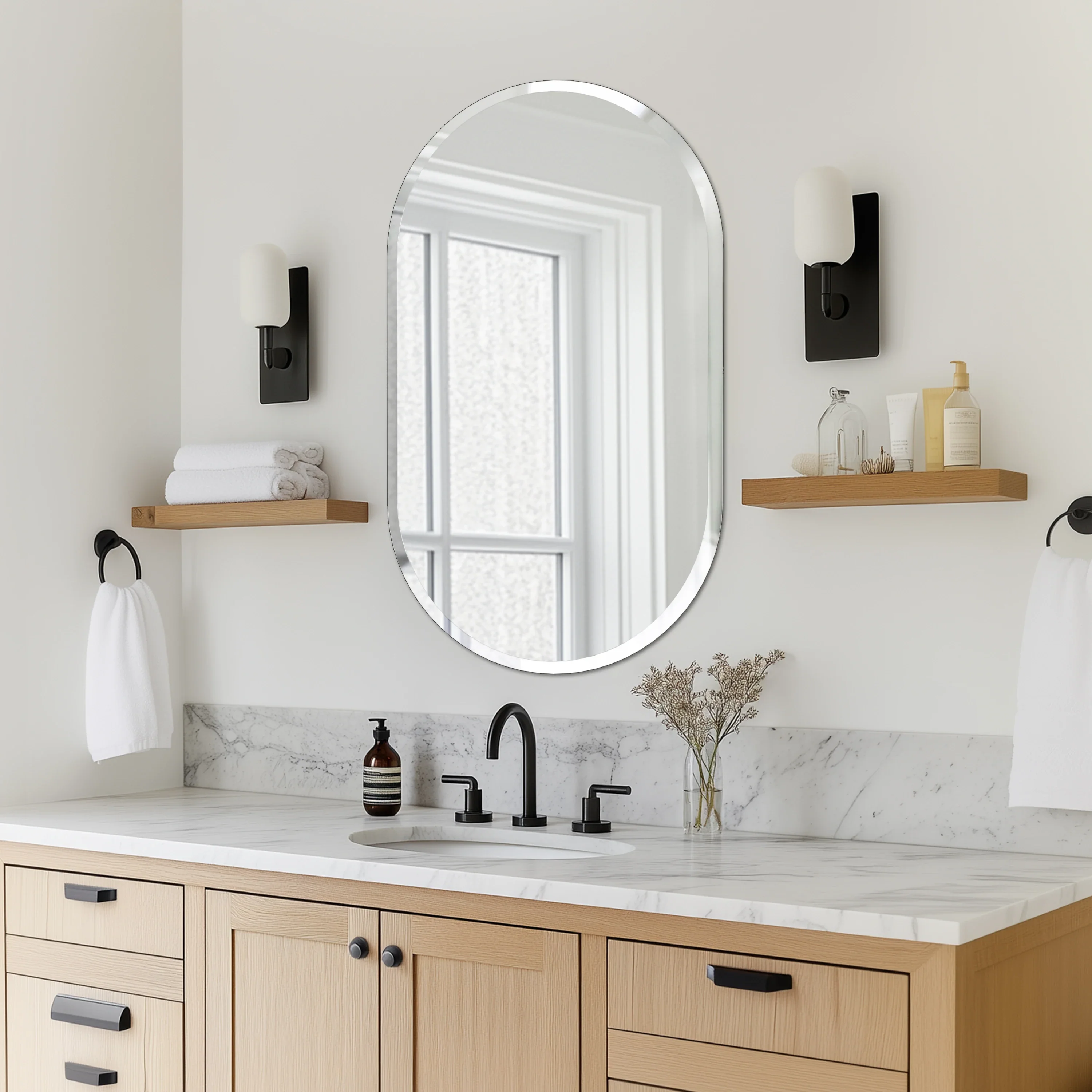Oval Frameless Wall Mirror - Image 6