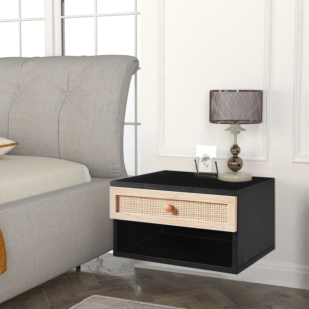 Rattan Floating Bedside Cabinet - Image 4