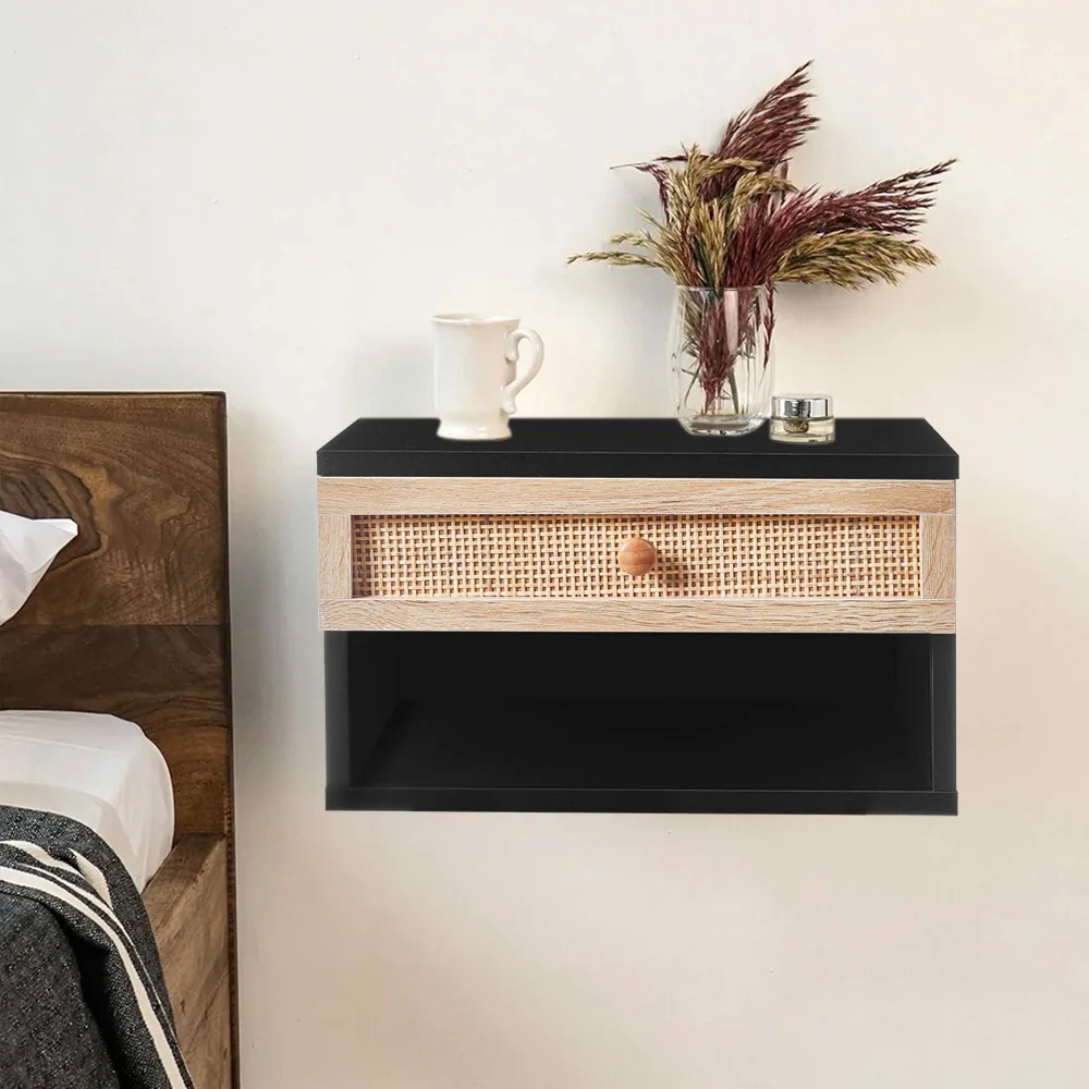 Rattan Floating Bedside Cabinet - Image 5