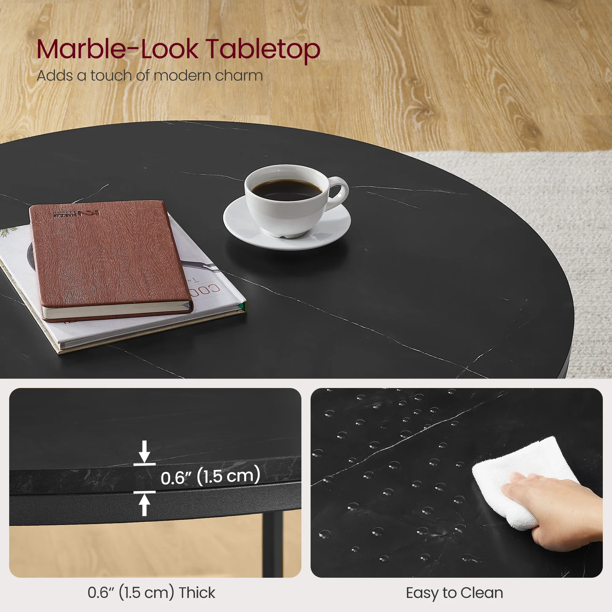 Round Marble Coffee Table - Image 3