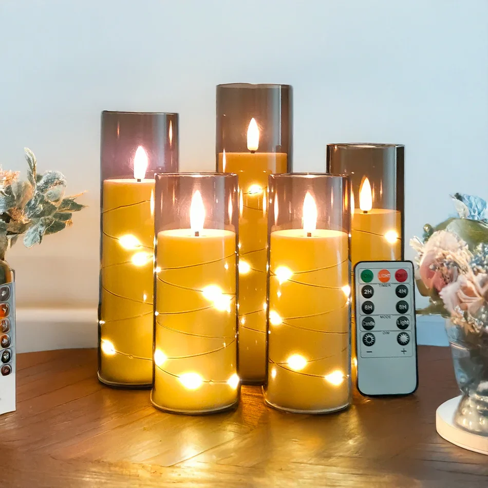 LED Pillar Candles with Remote - Image 3