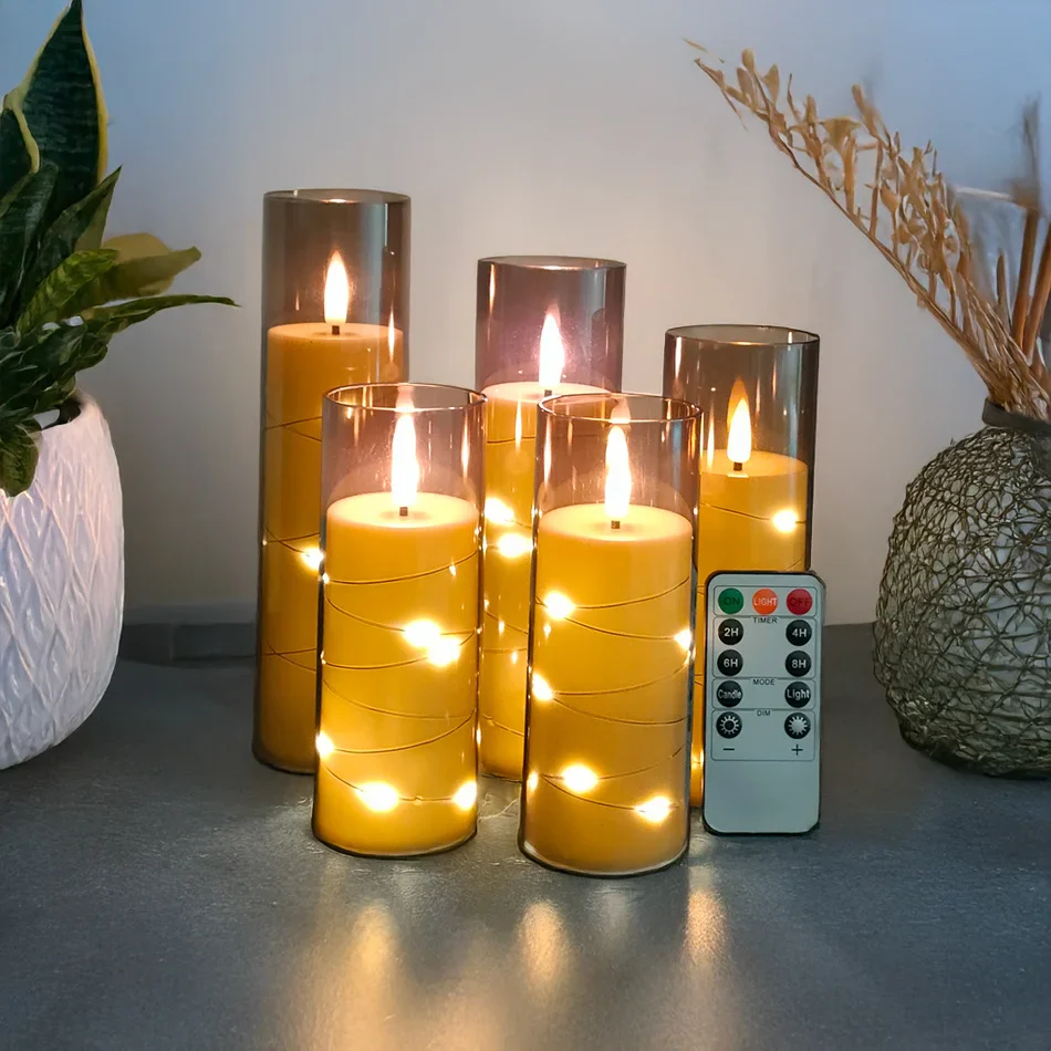 LED Pillar Candles with Remote - Image 4