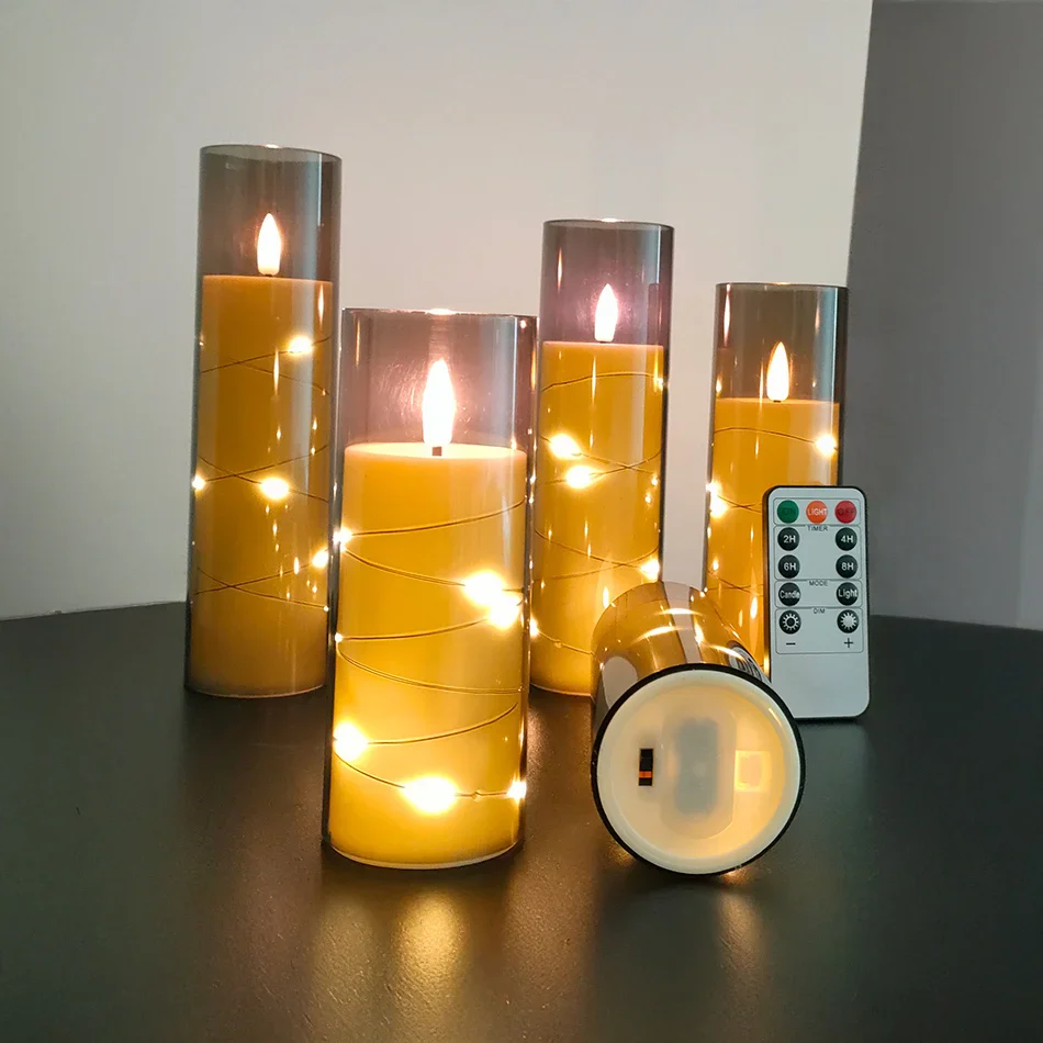 LED Pillar Candles with Remote - Image 5