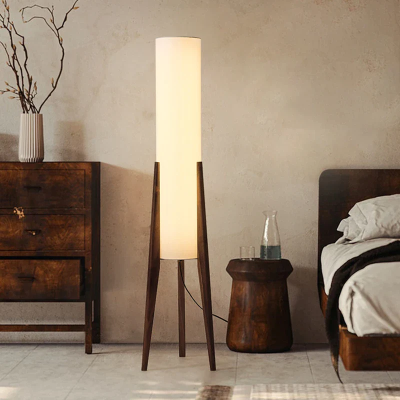Solid Wood Floor Lamp with Fabric Shade - Image 5