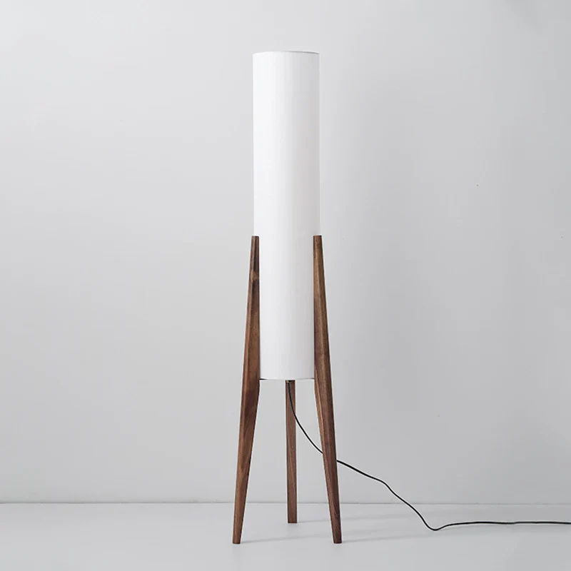 Solid Wood Floor Lamp with Fabric Shade - Image 6