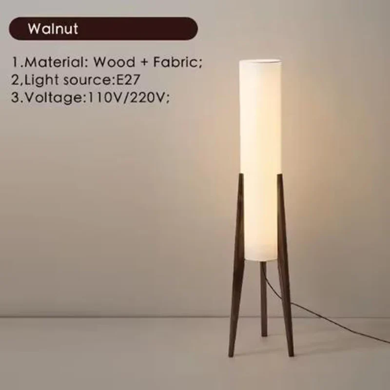Solid Wood Floor Lamp with Fabric Shade - Image 8