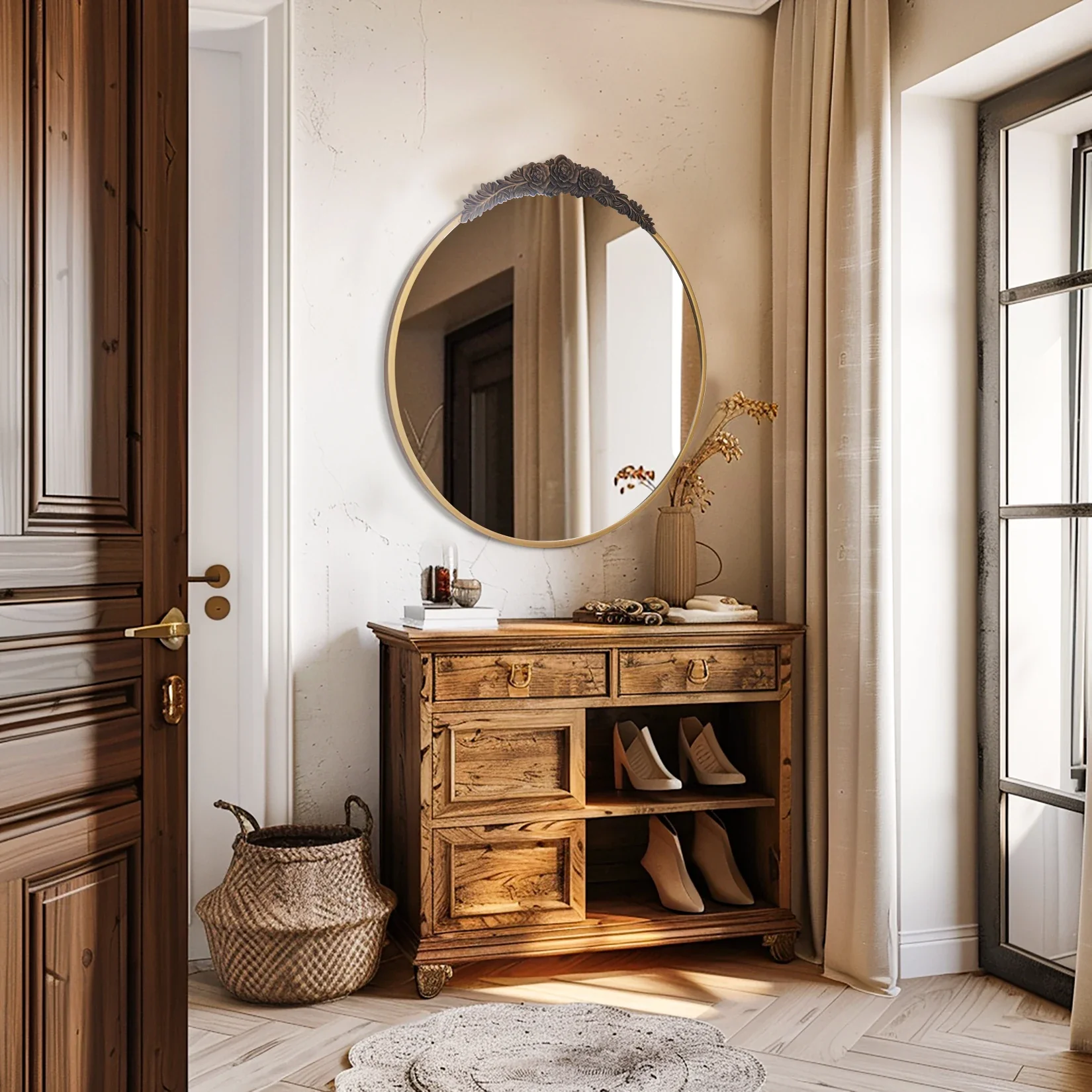 Vintage Baroque Wall Mirror - Image 3