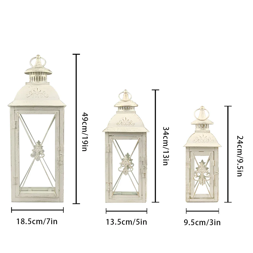 White Stainless Steel Candle Lanterns - Image 7