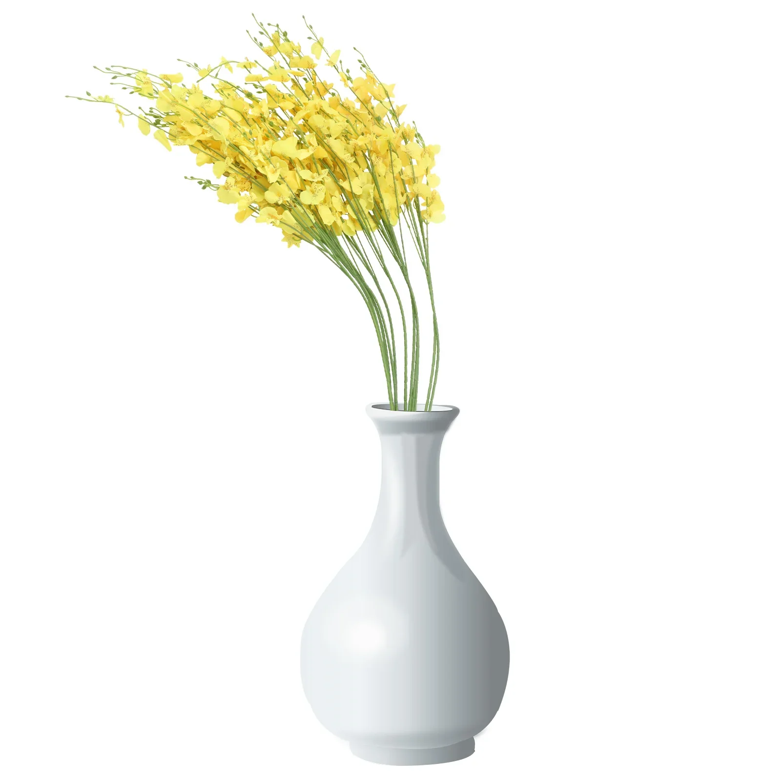 Yellow Artificial Long-Stem Orchids - Image 4