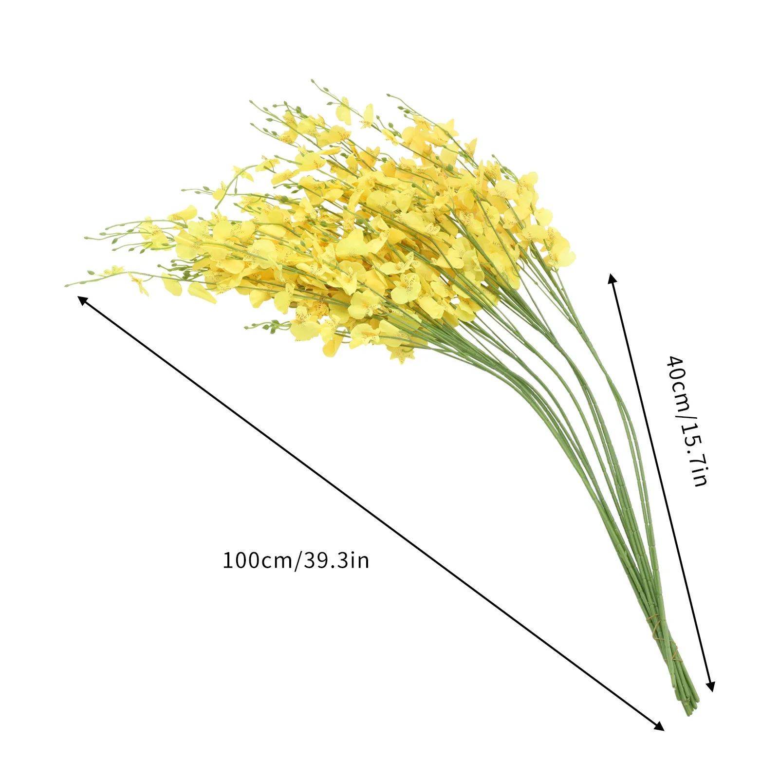 Yellow Artificial Long-Stem Orchids - Image 6